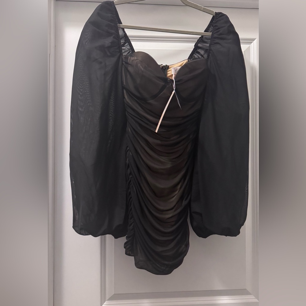 Oh Polly Black and Beige Dress